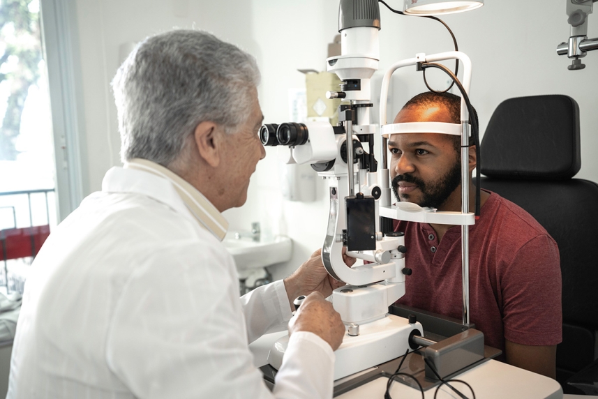 Man getting an eye exam