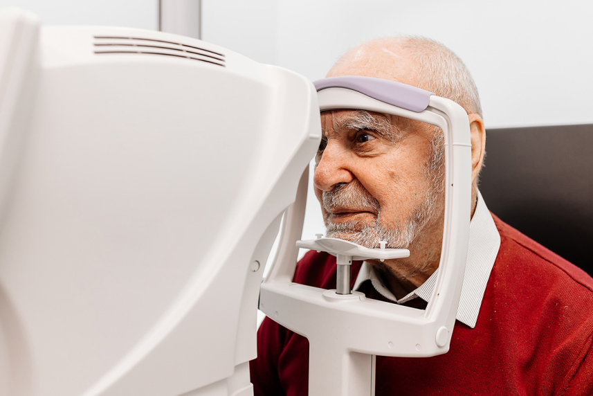 Man getting an eye exam