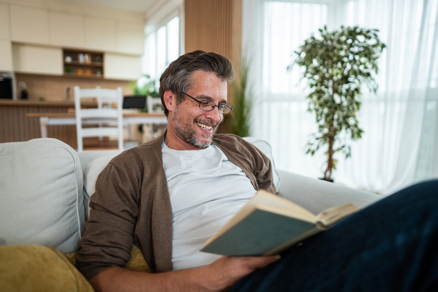 Man reading a book