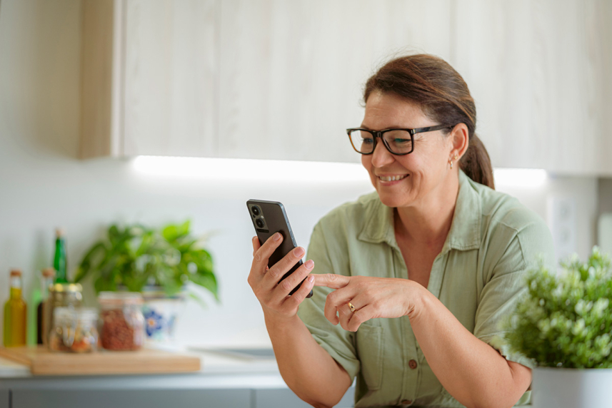 Woman looking at phone